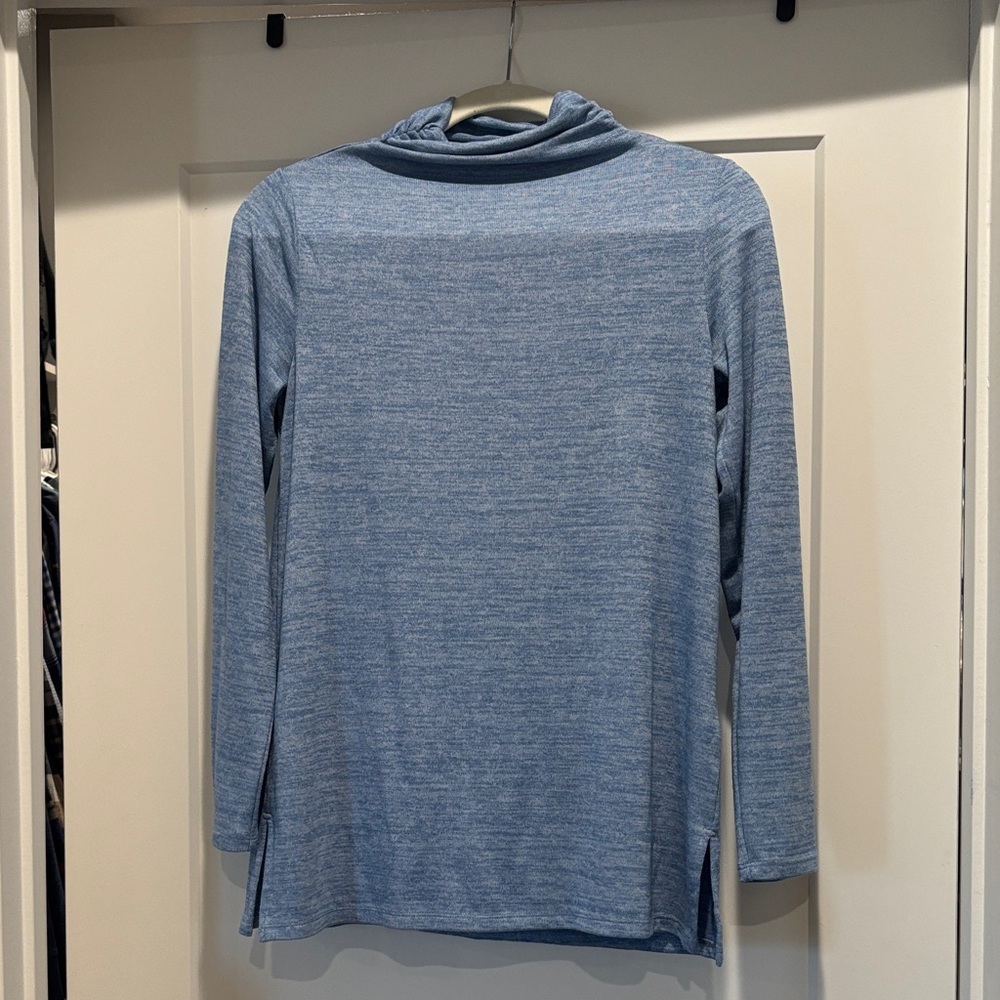Lands' End Light Blue Cowl Neck Top